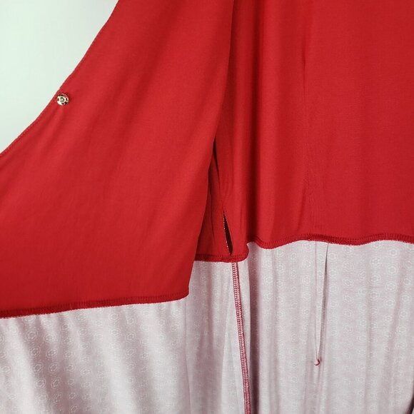 Loft Wrap Dress NWT Short Sleeve Red Foulard Medallion Print True Wrap Size 6 - Picture 8 of 9